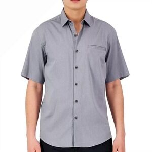 Alfani Men's Short-Sleeve Modern Stretch Dobby Shirt Small‎